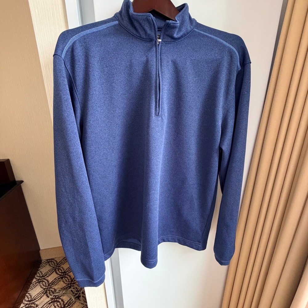 Pebble‎ Beach Golf Performance Quarter Zip Pullover Mens Medium Blue